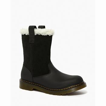 Dr Martens Gyerek Juney Faux Fur Lined Bakancs Fekete